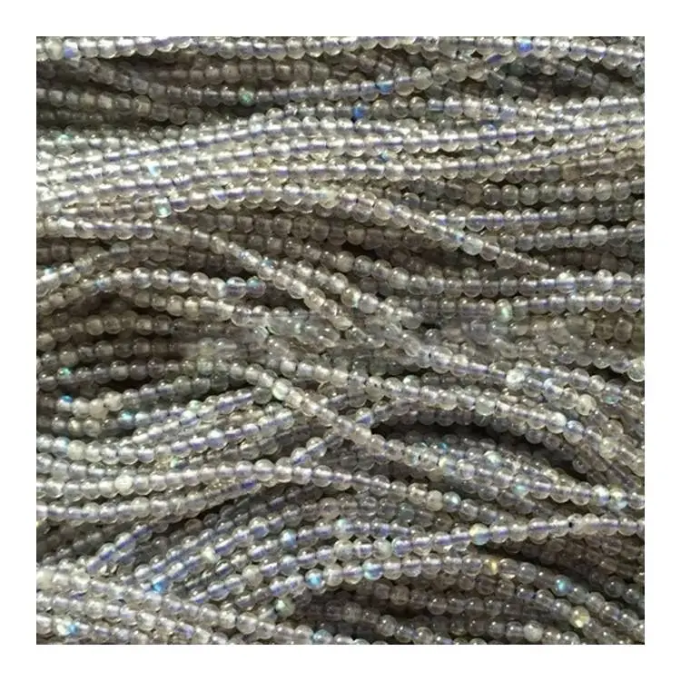 abradorite ពណ៌ប្រផេះ Labradorite មានអង្កាំប្រភេទ gemstone ដែលមានរាងមូលធម្មជាតិមានទំហំ 6 មម 8 មម 10 មម 1