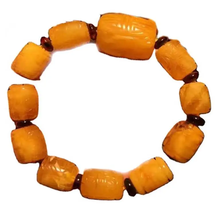 19x23 a 10x15 cuentas de tambor Joyería de pulsera de piedras preciosas de ámbar Joyería unisex 1