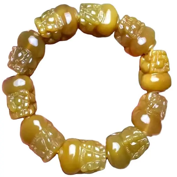natural Citrine quartz gemstone carved Pi Xiu bracelet make wholesale 1