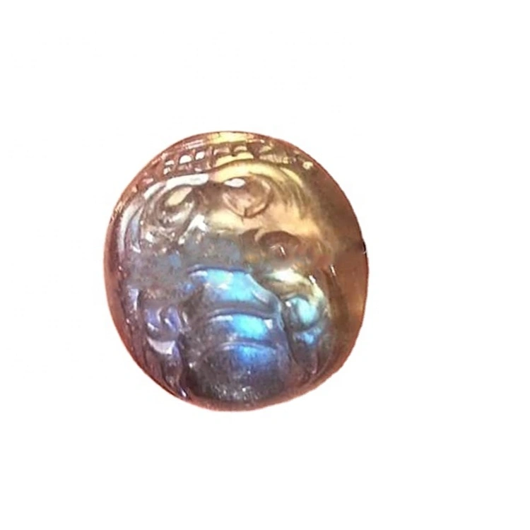 natural multi fire top quality Labradorite carved gemstone 1