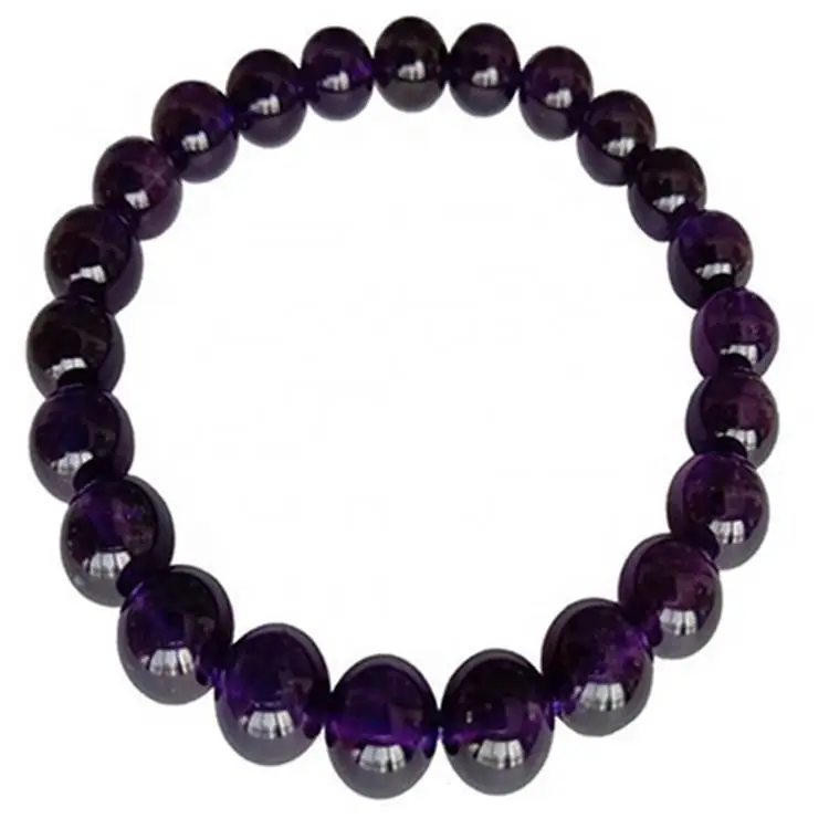 Hot-Slae Sjaldgæfar Natural Ametyst Perlur Armband Gemstone Stretch Armband Skartgripir 1