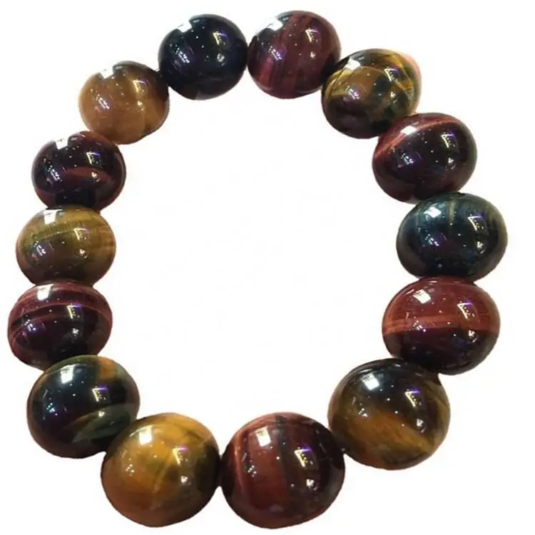 Blandið Tiger Eye Puff Rectangle Armband Tiger Eye Beaded Armband 1