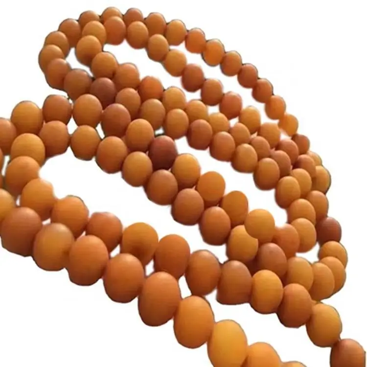 100% alam paling dhuwur kualitas kasar lawas ngethok perhiasan kalung Prayer Amber 1