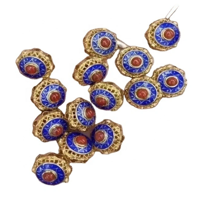 CLOISONNE NATURELLE Silver Imbedding Inlaid South Red Agate Bijoux 1