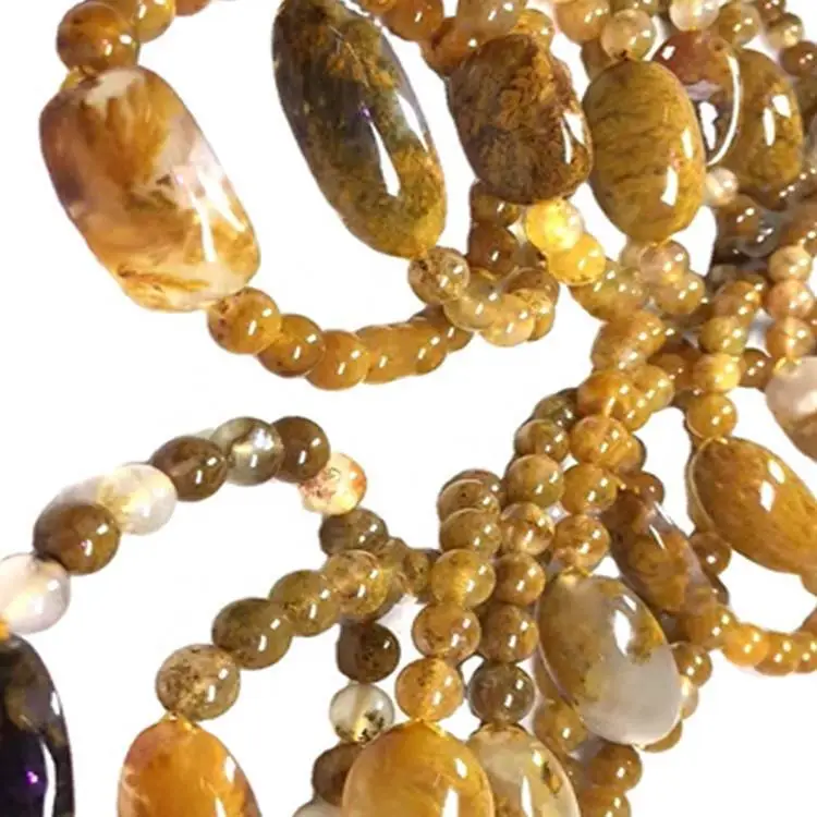 অনন্য মানের ফুল এবং ঘাস agate জপমালা ব্রেসলেট গয়না 1