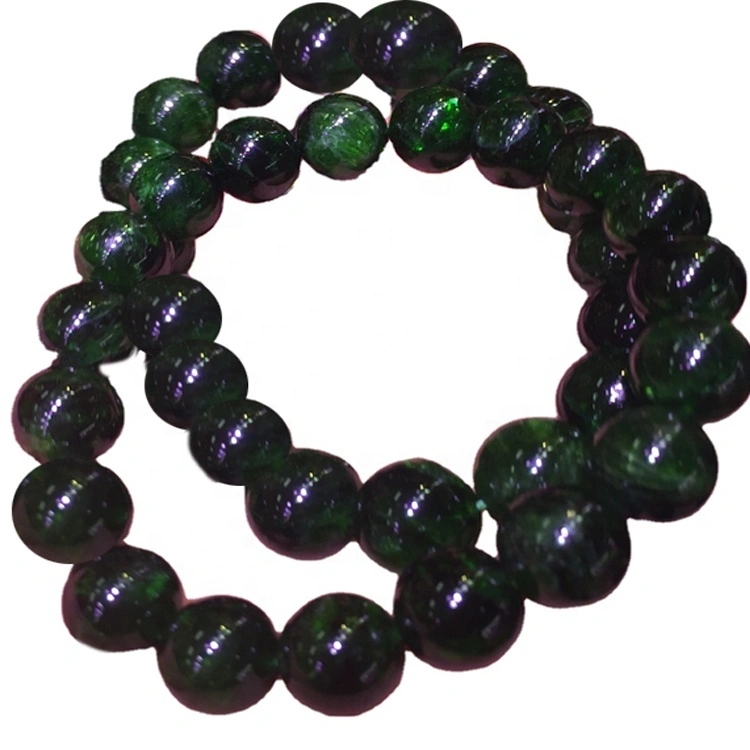 Popolare pietra preziosa diopside naturale sciolta di forma rotonda per la creazione di gioielli 1