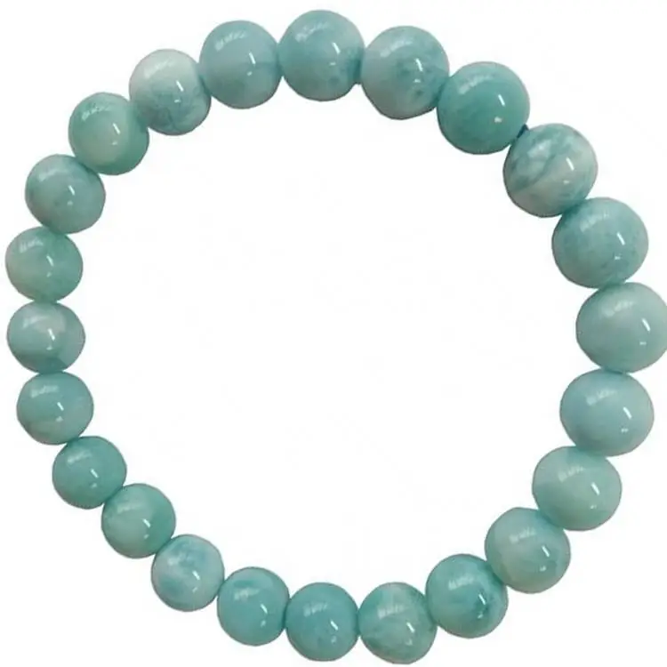 Braccialetto Braccialetto Blu di Larimar naturale per le donne Stretch Torro Branelli Gemstone Fashion Bracelet 1