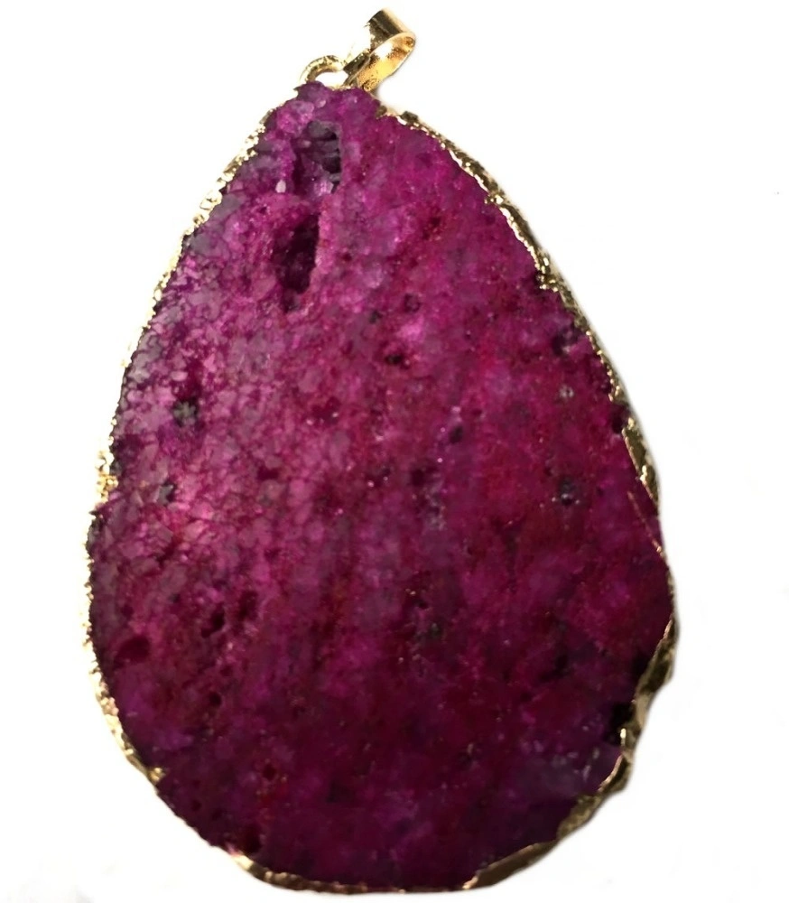 Bán buôn đá trang sức Druzy thô cho mặt dây chuyền, hình dạng ngẫu nhiên Druzy Drusy Connector 1