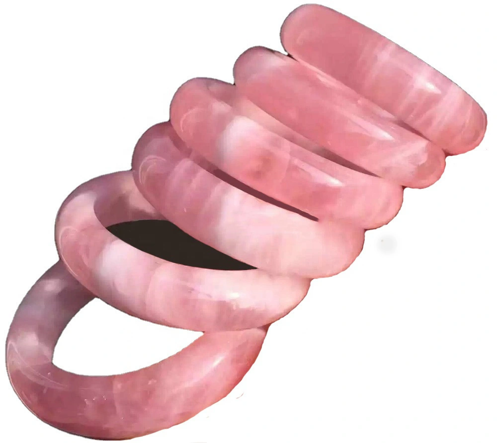 3a diámetro interior de 55 mm a 65 mm Pulsera de cuarzo rosa de Madagascar natural para niñas 1