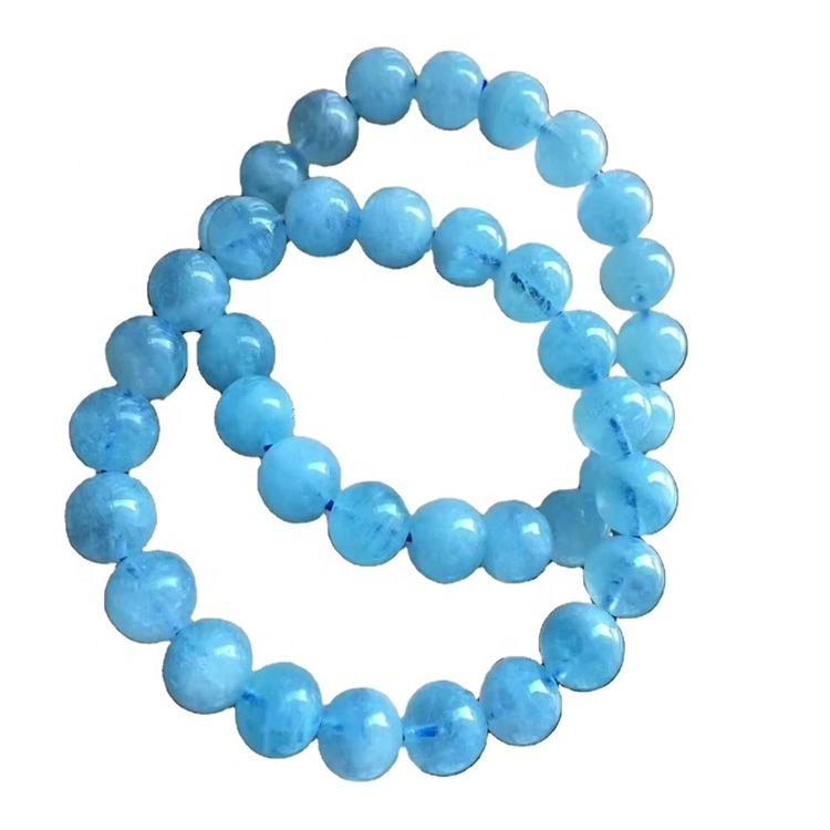 milky blue aquamarine beads gemstone bracelet/Ladies bracelet/Customizable bracelet 1