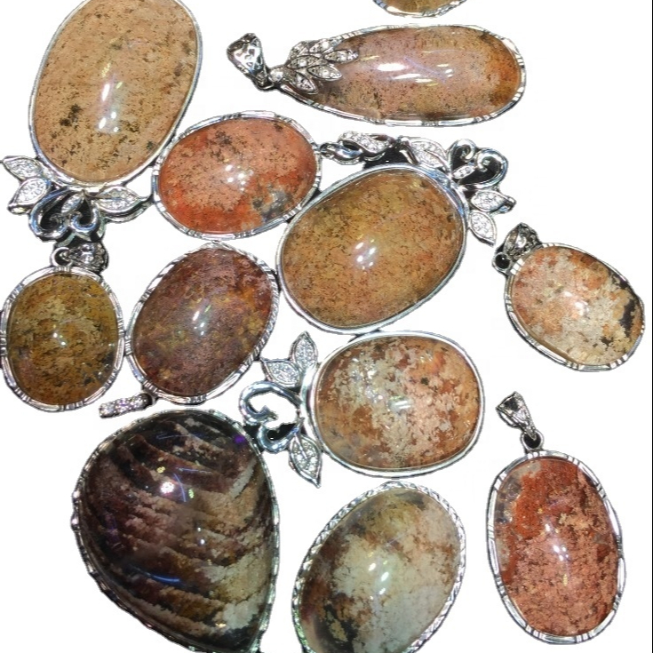 Đá quý phụ kiện đa polychrom tự nhiên Ghost Quartz Phantom Quartz Mặt dây chuyền 1