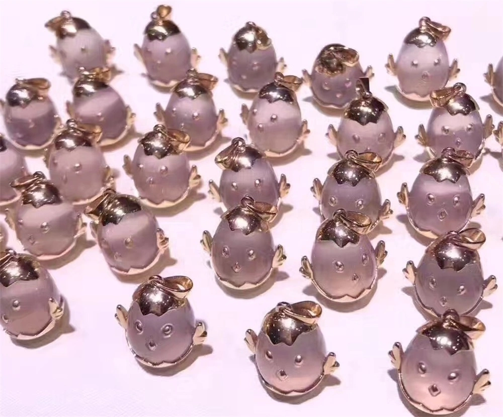 18K gold Rose Quartz Pendant jewellery 1