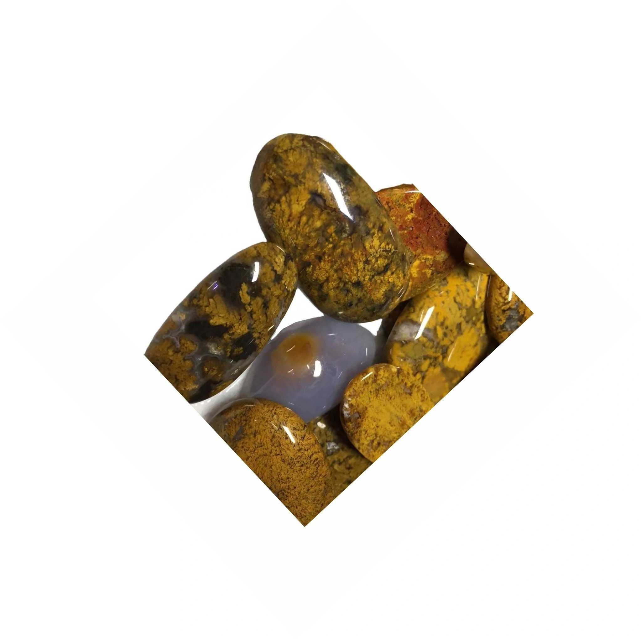 Semulajadi Moss Agate Gemstones All Size Cabochon / Semi Gemstone Precious untuk Perhiasan Perak 1