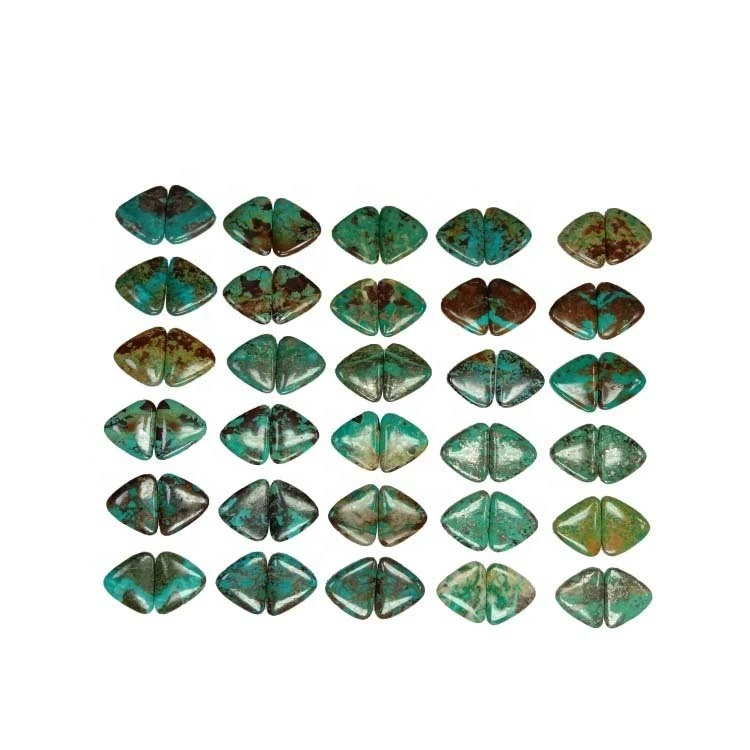 25x15x4mm Genuinte Turquoise جواهرات بازی جواهرات ویکتوریا Medium مخلوط فیروزه ای مثلثی Cabochon 1