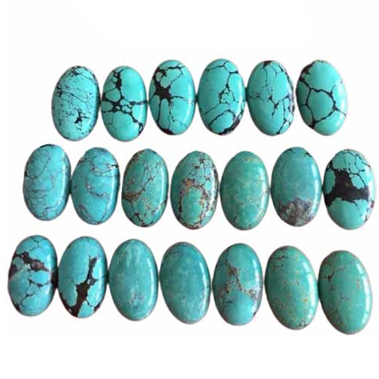Naturiol Kingman Turquoise / Spiderweb / Oval / Cabochon / Arizona Turquoise 1