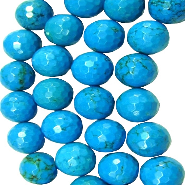 փիրուզագույն կոպիտ ջադե Gemstone Blue Turquoise Faceted Beads 1