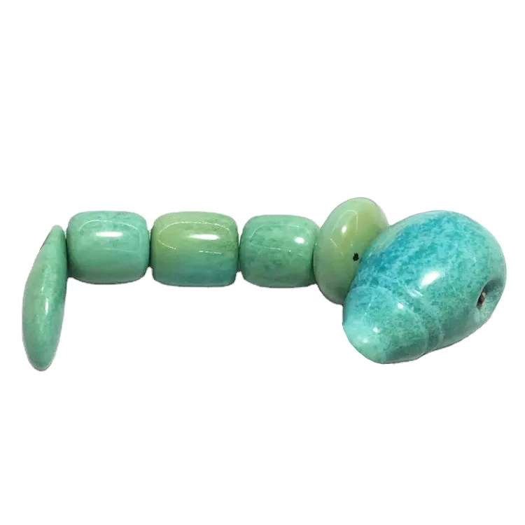 Fashion natural turquoise carved Three Links gemstone beads mass quantity make wholesale 1