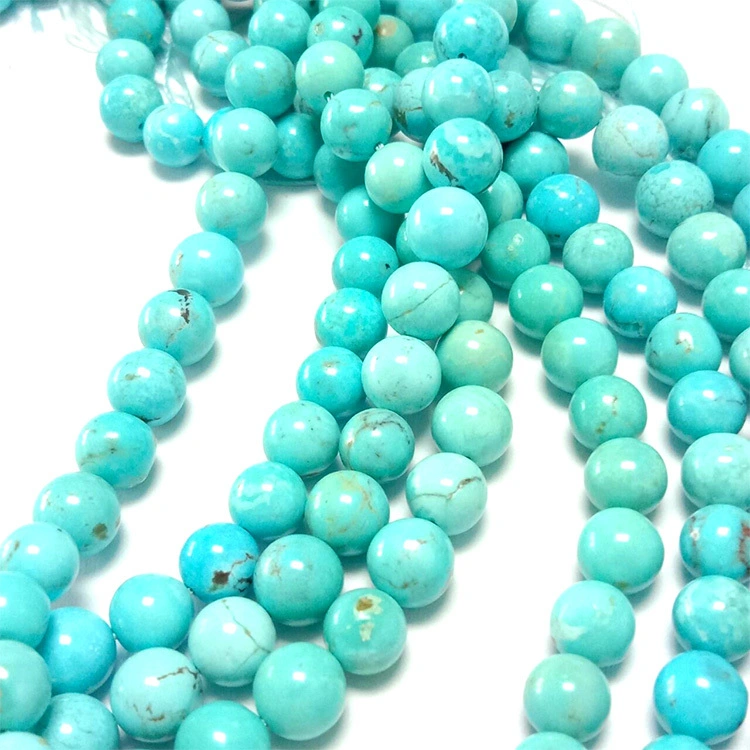 Turquoise ümmargused helmed Ehtsad loomulik ümmargune väärtuslik looduslik sujuv türkiissinine gemstone helmed 1