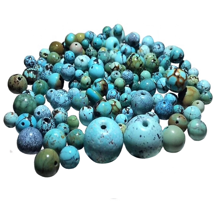 Turquoise round Beads Fashion Genuine Natural Turquoise Round Beads Genuine Blue Green Turquoise 1