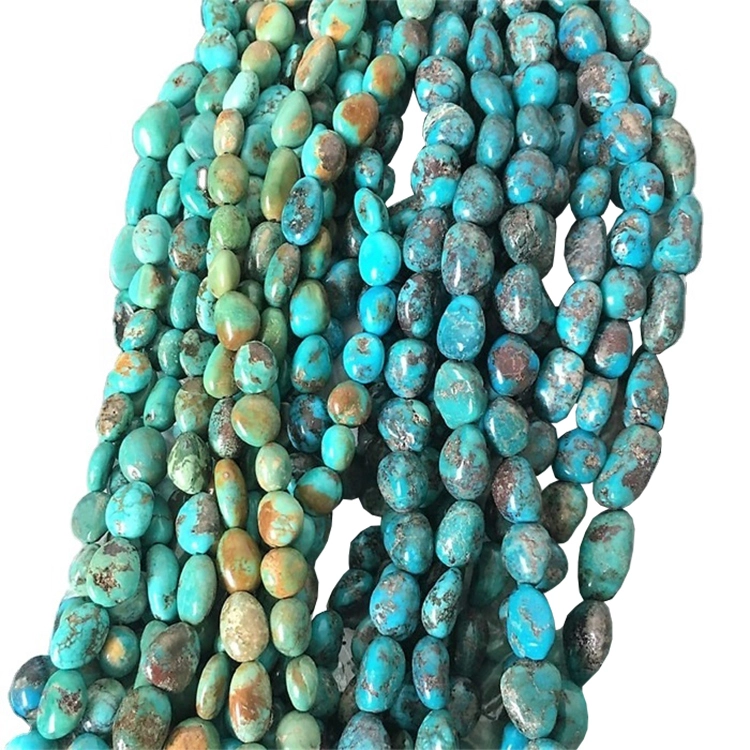 ʻO ka mea kūʻai akuʻo Turquoise Beads Sads Turquoise Oval Beads Turquoise Oval Beads 1