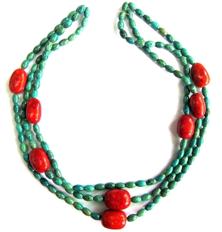 Turquoise Beads Necklace Wholesale Turquoise Plain Beads Turquoise Rondelle Kalung 1