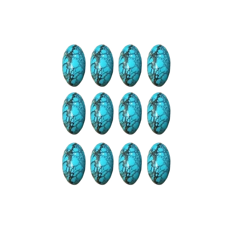 Borong secara semula jadi Turquoise Saiz Percuma dan Bentuk Cabochons Barang Kemas Turquoise Oval Cabochon 1