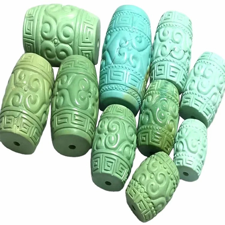 Natural carved turquoise beads zvishongo zvibodzwa zveTurquoise Turquoises vakabikwa neruoko kubva kuChina 1
