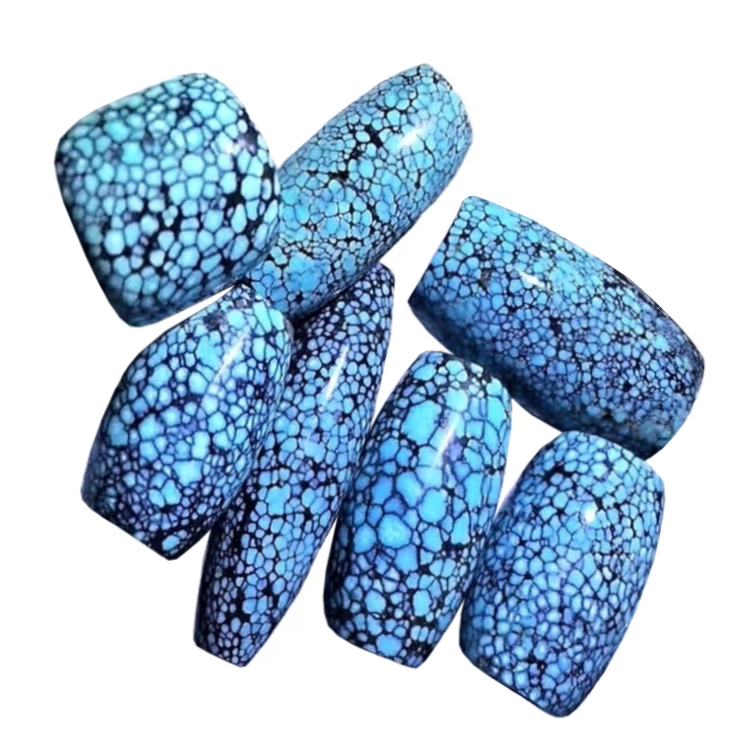Ntuj Turquoise Drum Beads Tiag Green Turquoise Gemstone Beads 1