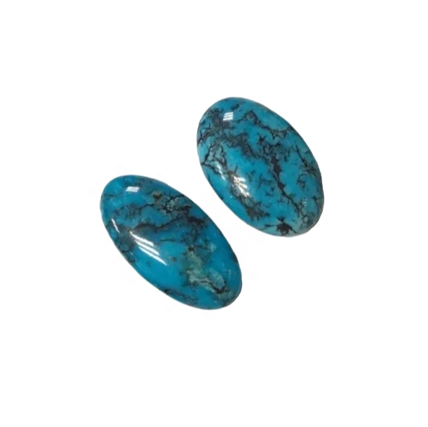 Natuurlike turkoois cabochon gekalibreerde plat rug ovaal edelsteen 1