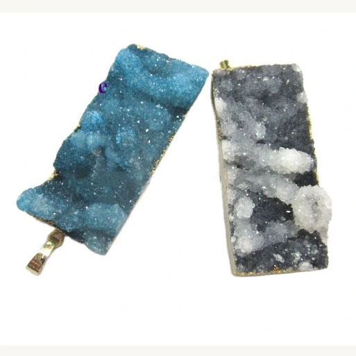 nhuộm màu khác nhau / kích thước / hình dạng tinh thể tinh thể druzy mạ điện mặt dây chuyền 1