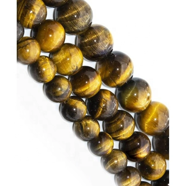 Manik Batu Asli Tiger Eye 4mm 6mm 8mm Round Beads 1