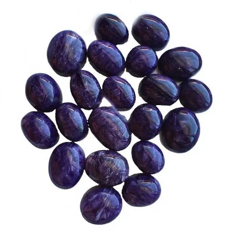 Charoite oval geschnidden Gemstone Cabochon fir Bijoue Natierlech Charoite Caben 1