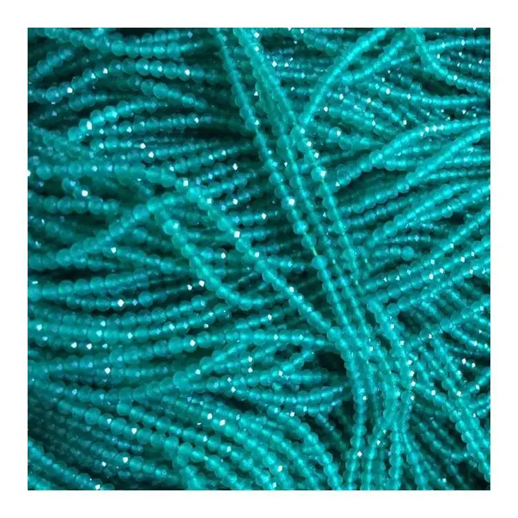 Asli Blue Apatite Pusingan Manik Penyembuhan Tenaga Batu Gemstone Longgar Manik untuk Pembuatan Perhiasan DIY 1
