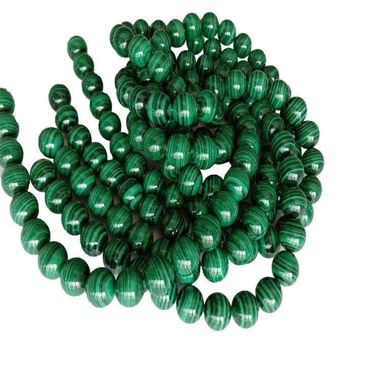 Malachita verde natural perlas redondas altamente pulidas piedras preciosas de gema de energía sueltas para la fabricación de joyas 1