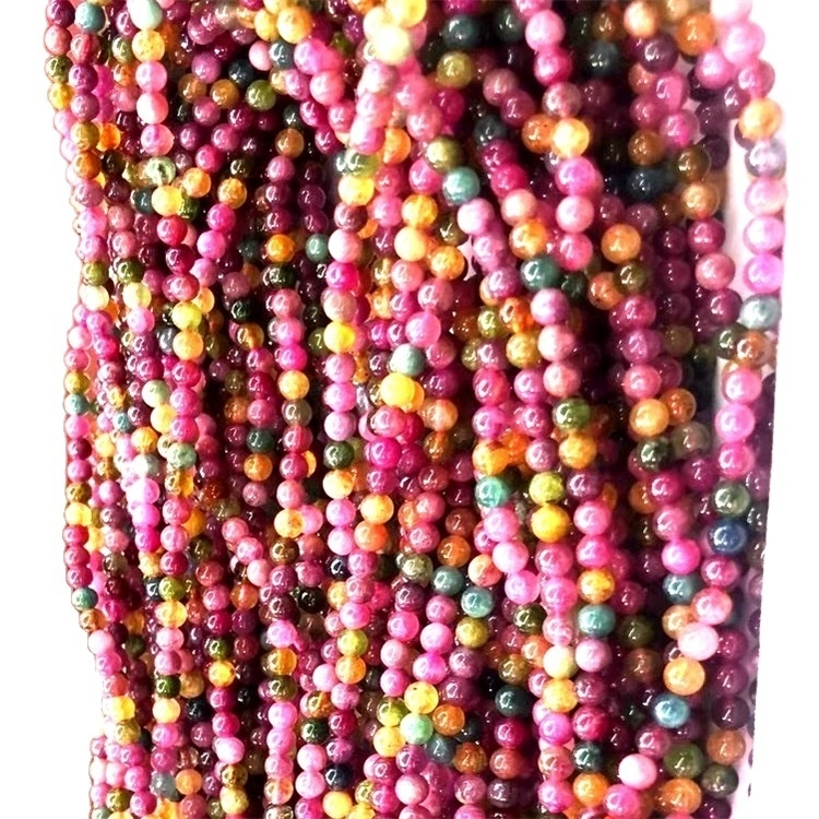 Hạt tròn Tourmaline tự nhiên để làm đồ trang sức 1