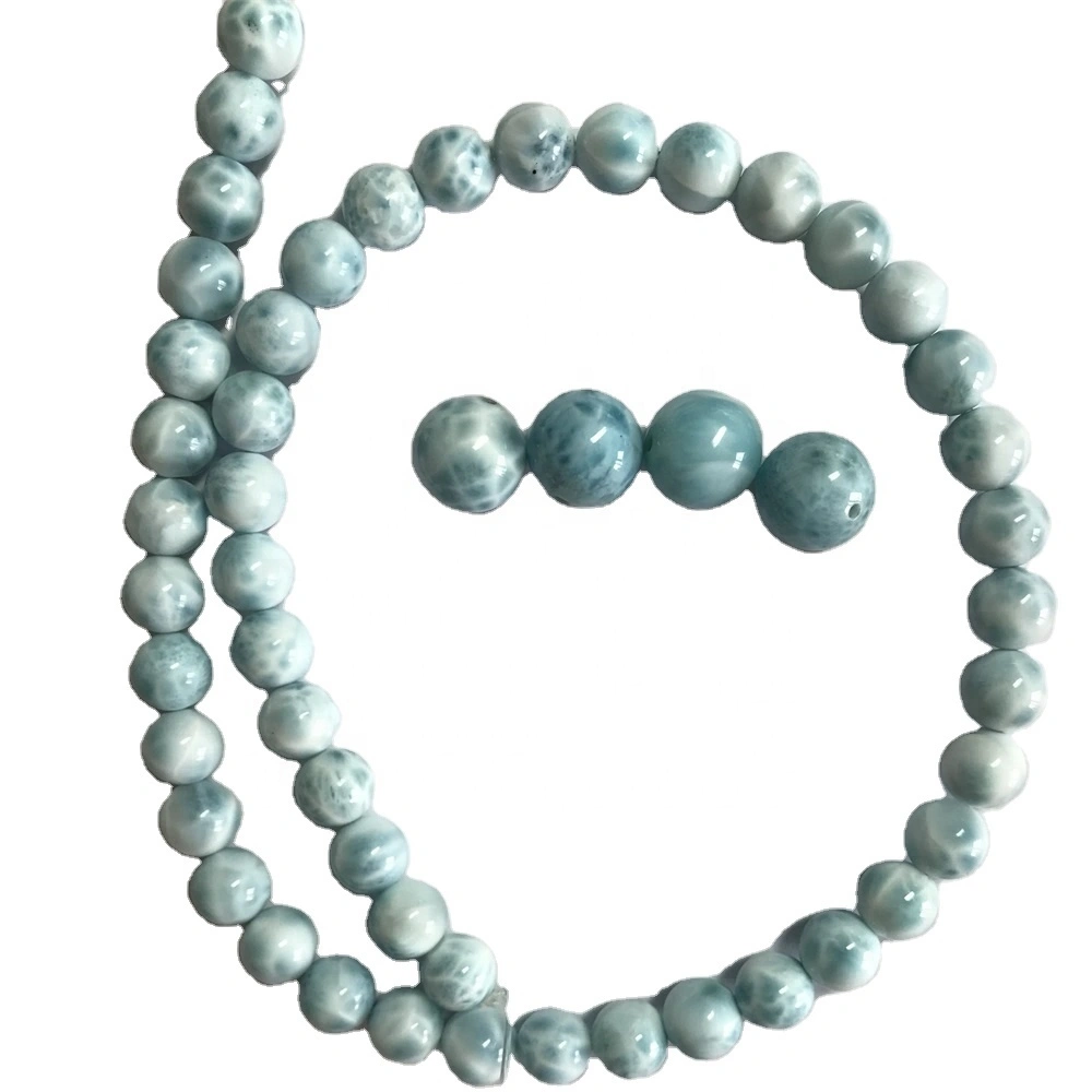 Larimar natural Larimar Liso redondo de piedras preciosas sueltas Joyas 1