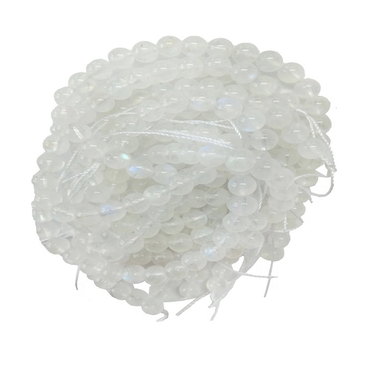 Natural Rainbow Moonstone Round Beads White Gemstone Beads Unik Manik Barang Kemas Loose 1