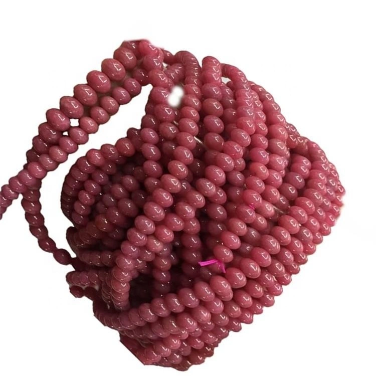 Akeh manik-manik-manik jeruk rhodonite babagan kalung perhiasan busana 1