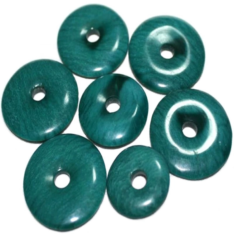 Kultyor Sırğalar üçün Crainch Jewelry üçün dəyirmi firuzəyi daş donut dairəsi muncuqları 1