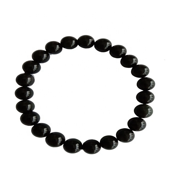 Vòng tay hạt Obsidian tự nhiên Vòng tay đính cườm đá quý dành cho nam và nữ trang sức 1