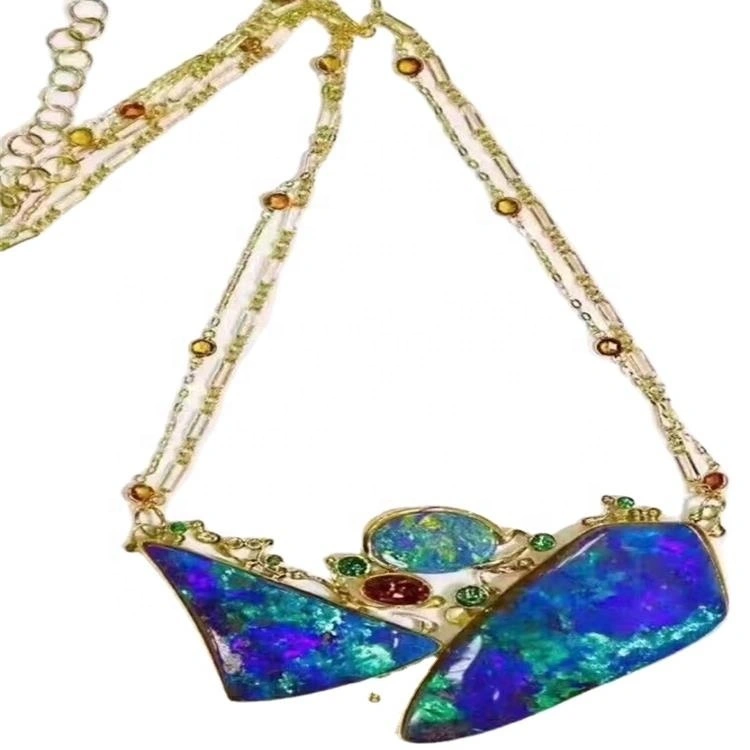 Kiwanda high quality desturi opal pendant fedha mkufu. 1