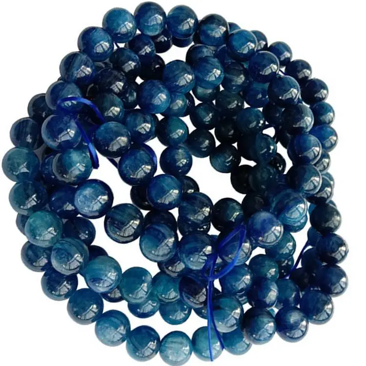 Braccialetto di kyanite all'ingrosso 8mm blu di alta qualità Kyanite Bracciale in rilievo con cinturino in rilievo 1