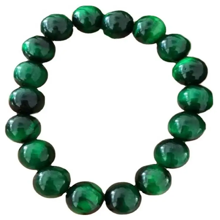 Bracciale occhio di tigre verde Bracciale con perline da 8 mm Bracciale con perline unisex 1