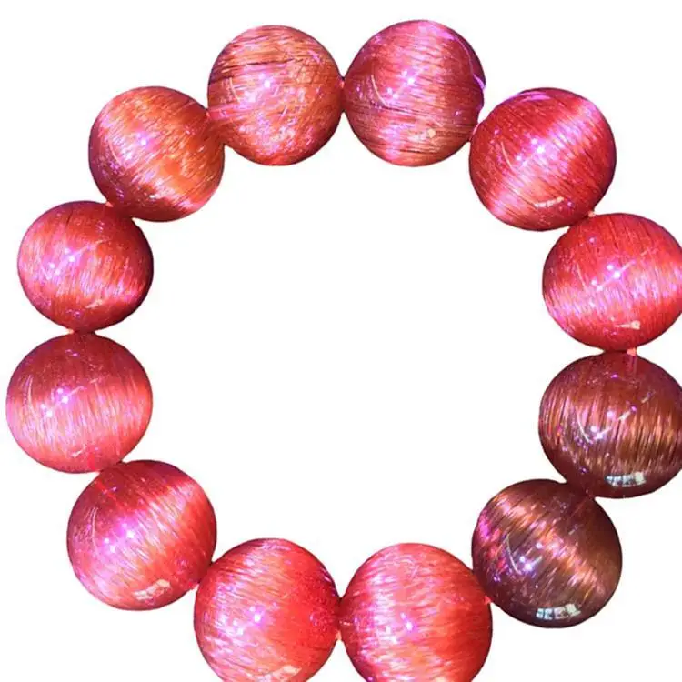 Bracciale con perline ellittiche in quarzo rutilato Bracciale personalizzabile, regalo di gioielli 1