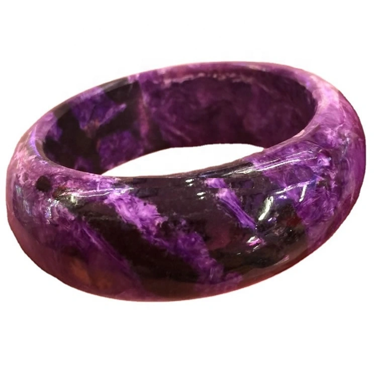 Natural charoite bangle wholesale fashion gemstone bangl  Stunning Natural Lilac Lavender Charoite Bangle 1