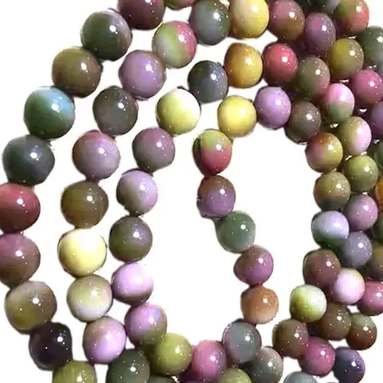 Perle rotonde naturali Breccia Agata antica preghi Bracciale 1