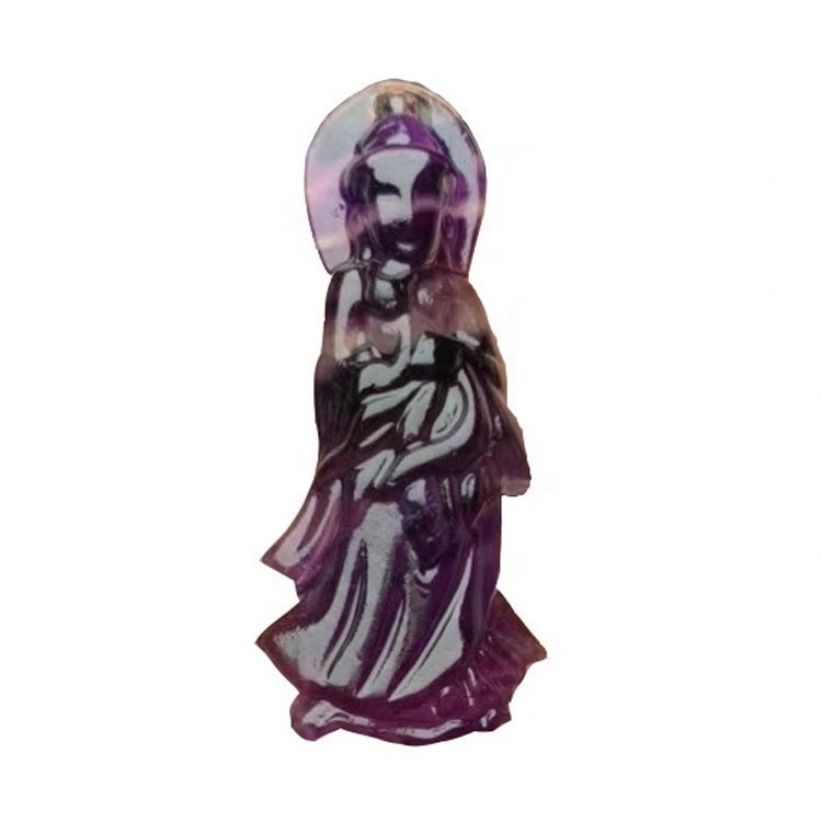 Fluorite knaschteg Buddha Statue Biischt Pendant 1