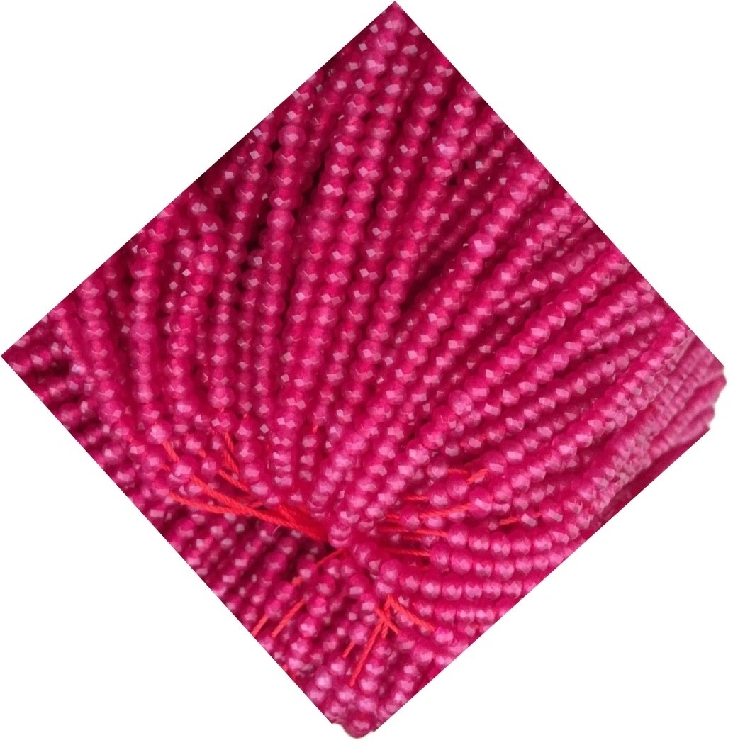 Natural Ruby Faceted 2mm 3mm 4mm Round Beads Organic Natural Pink Red Ruby Gemstone 1
