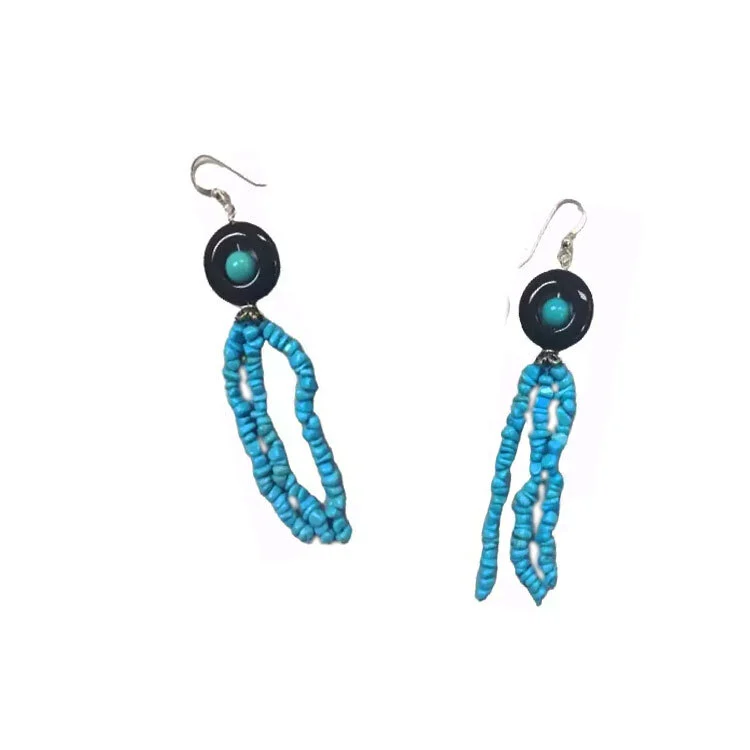 Natuurlike Turkoois Mode Oorbelle Soliede 925 Sterling Silver Turquoise Earrings 1