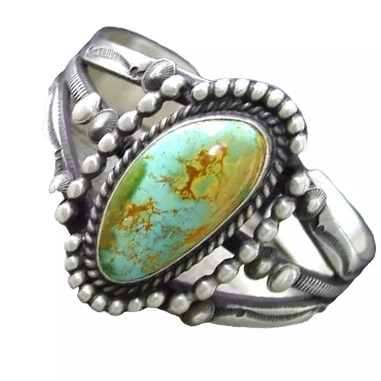 Sleeping beauty turquoise silver bangle turquoise cuff bangle jewelry 1